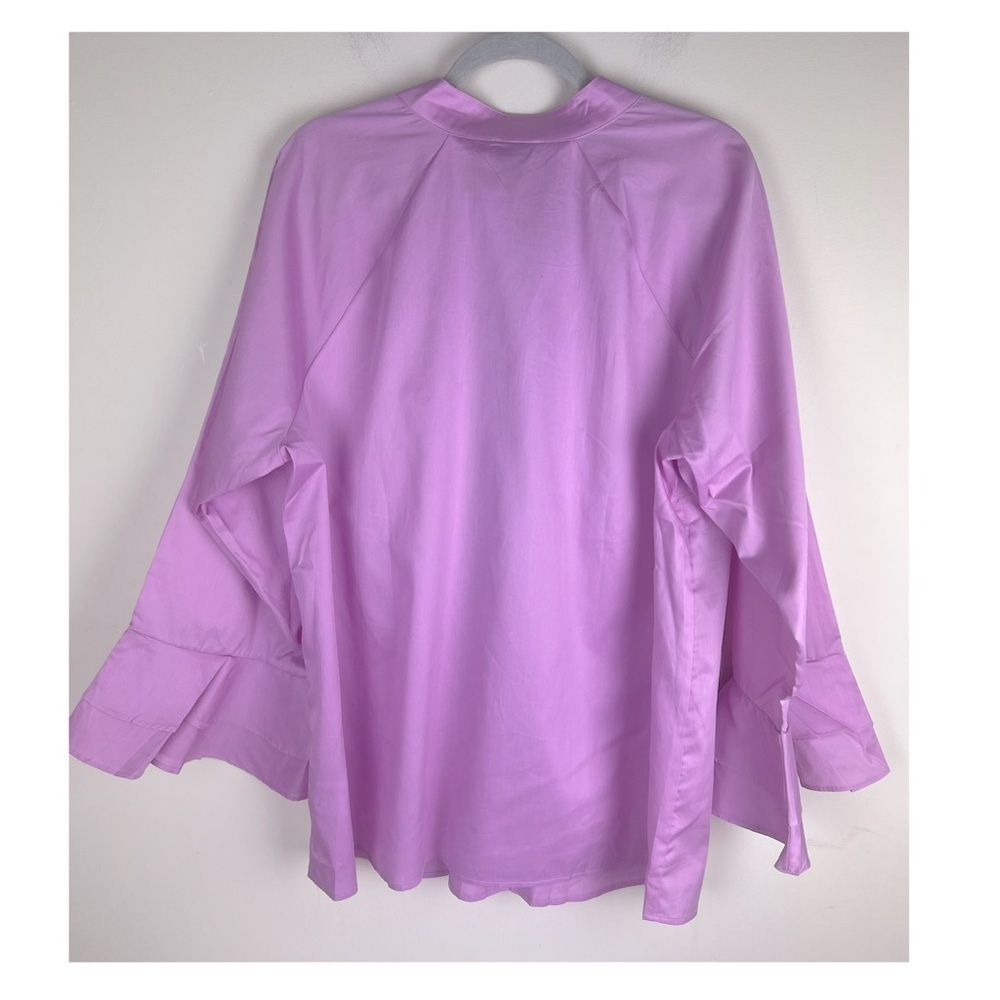 Harshman | Nagisa Ruffle Cuff Pin Tuck Popover Shirt Orchid | 2X - Picture 7 of 14